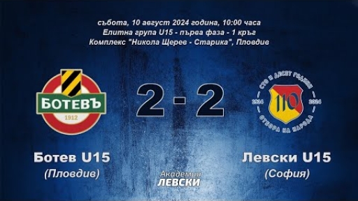 Ботев U15 (Пловдив) 2:2 Левски U15 (София)