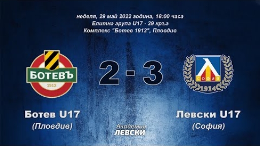 Ботев U17 (Пловдив) 2:3 Левски U17 (София)