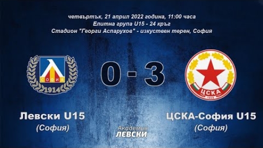 Левски U15 (София) 0:3 ЦСКА-София U15 (София)